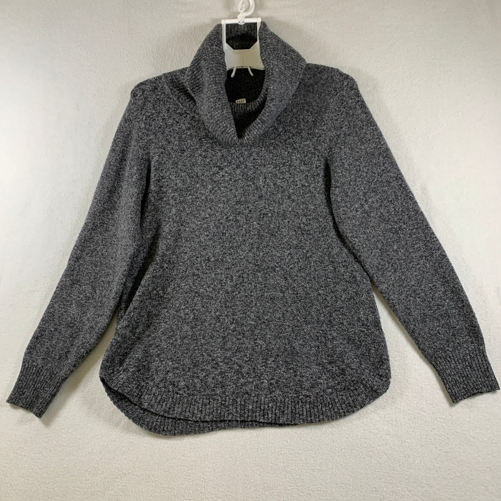 Tahari Women's Pullover Long Sleeve Cowl Neck Knit Sweater Gray Size M